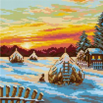 Кристальная ( алмазная) мозаика  " ФРЕЯ" ALVR- 162 " Поздний вечер" 24 х 24 см