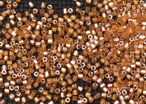 Бисер Чехия рубка 10/0 50г 96000 прозрачный оранжевый блестящий
