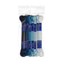 Нитки для вышивания Gamma набор мулине VM- 08 100% вискоза 8 x 8 м №02 Лазурные цветы